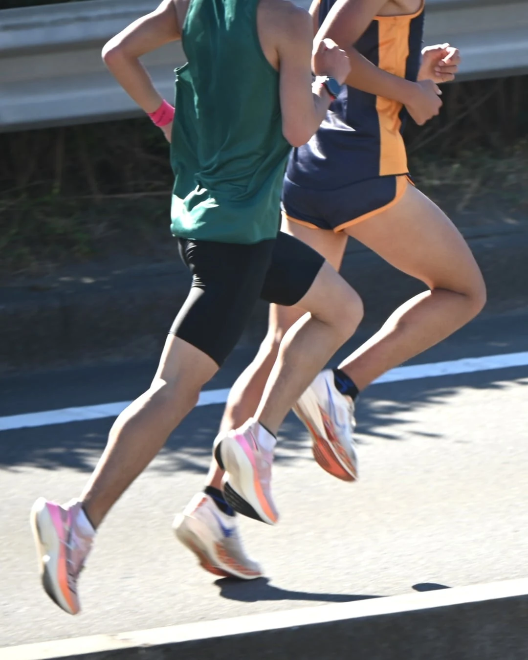 Trail runner in mountain terrain